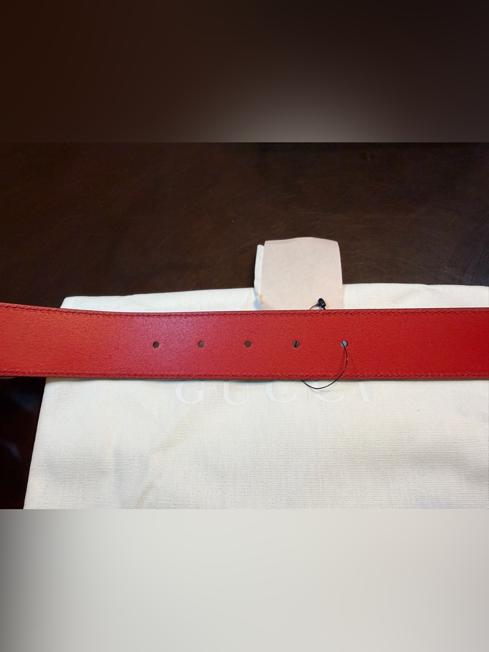 New Gucci GG Logo Belt Red Size 38 / 95 cm Fits a Waist 34 - 38 - Picture 10 of 13